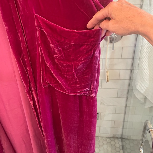 STUNNING SILK VELVET HANDMADE FITS KIMONO ROBE or DUSTER (unlined) FITS 6-10 US - Picture 8 of 12